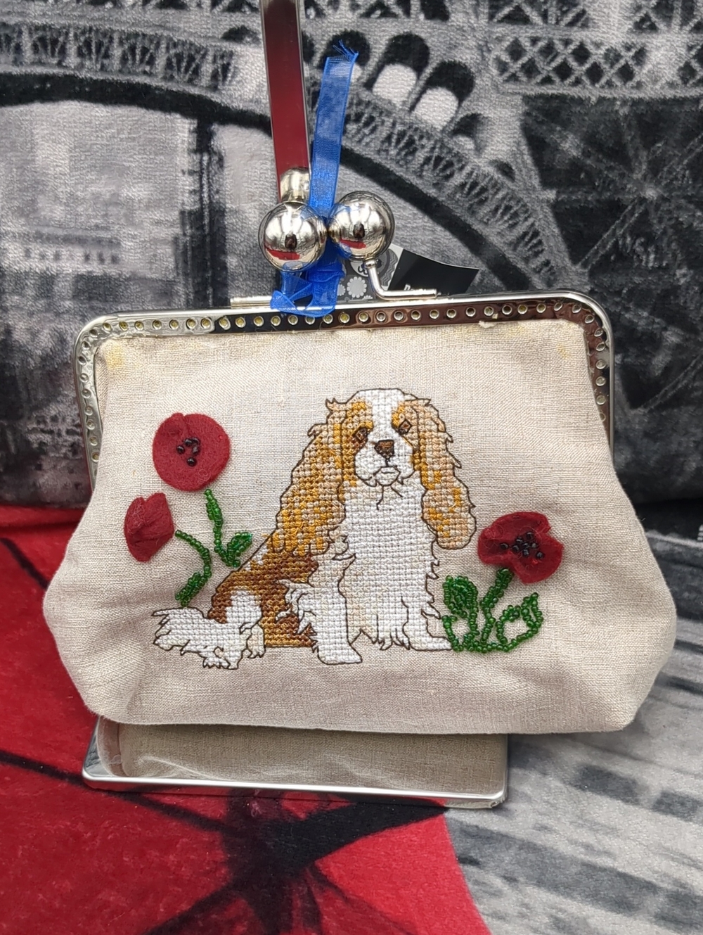 Day Dog Designs King Charles Beaded Hand Made Bag